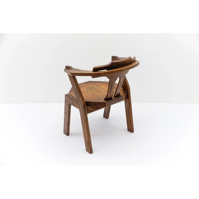 Wood Mid-Century Modern French Provincial Oak Chair, 1960s For Sale - Image 7 of 15