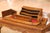 Mid-Century French Burl Wood 6-Piece Desk Set With Letter Rack and Accessories For Sale - Image 14 of 17