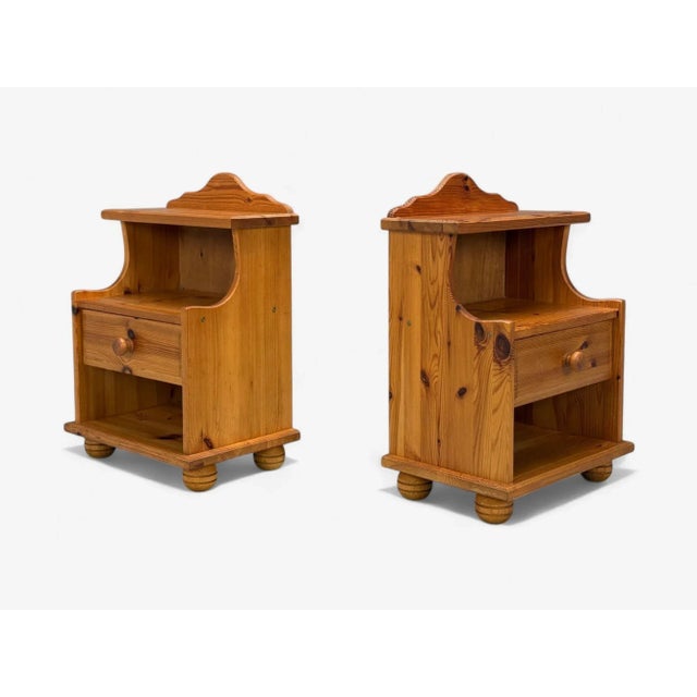 Swedish Modern, Pine, Nightstands, Sweden, 1960s For Sale - Image 4 of 11
