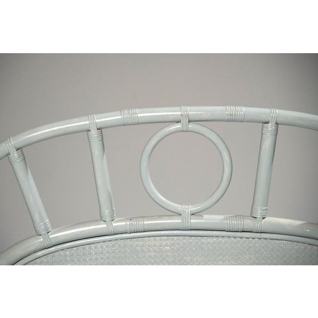 Vintage Distressed Rattan and Bamboo Headboard and Bedside Tables, 1970s, Set of 4 For Sale - Image 9 of 17