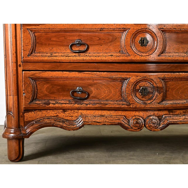 18th Century French Louis XV Period Commode With Original Hand Cut Marble Top For Sale - Image 11 of 16