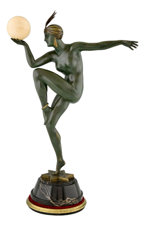 Maurice Guiraud Riviere, Art Deco Stella Ball Dancer Sculpture, 1920, Bronze on Marble Base