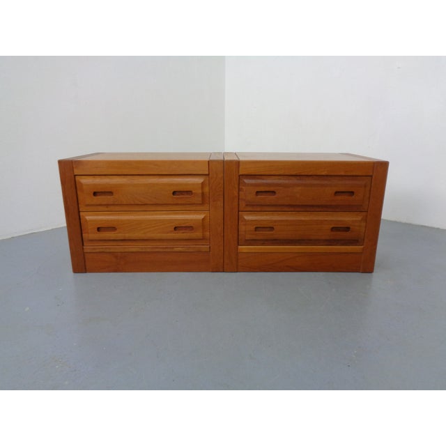 Teak Nightstands Wit Drawers, Denmark, 1960s, Set of 2, Set of 2 For Sale - Image 18 of 18