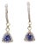 Fine Trillion Tanzanite Earrings With Natural Diamonds in 14k White Gold- Set of 2 For Sale