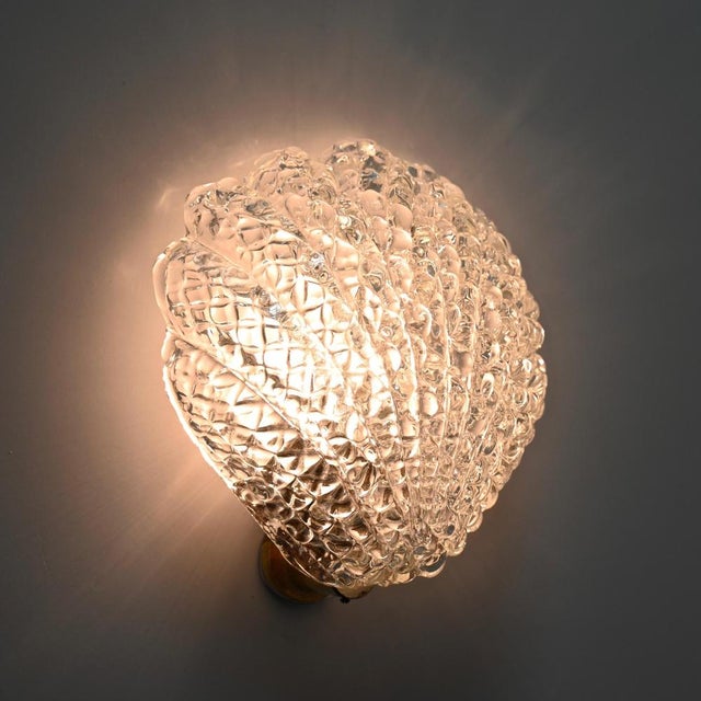 Large Leaf Sconce in Murano Glass and Brass, 1950s For Sale - Image 6 of 12