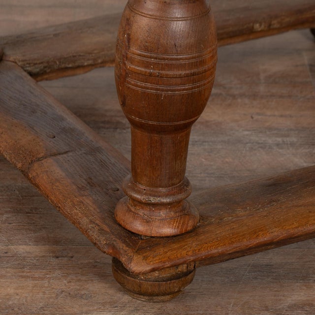 Baroque Danish Oak Side Table Console With Single Drawer For Sale - Image 13 of 16