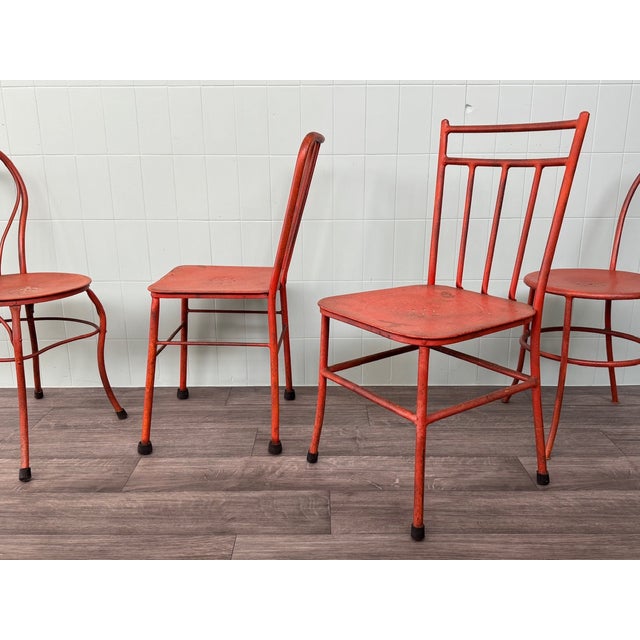 Mid-Century Modern Italian Iron Garden Chairs, 1950s, Set of 4 For Sale - Image 3 of 10