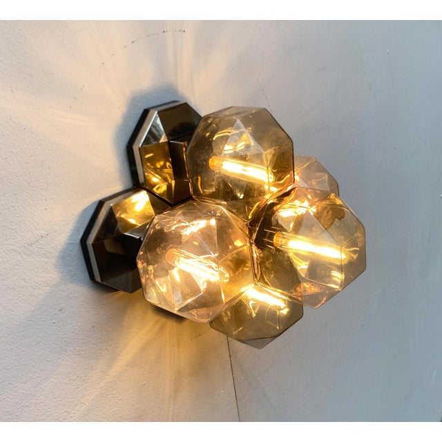 Vintage German Space Age Chrome & Glass Wall or Ceiling Lamp by Motoko Ishii for Staff, 1970s For Sale - Image 10 of 18