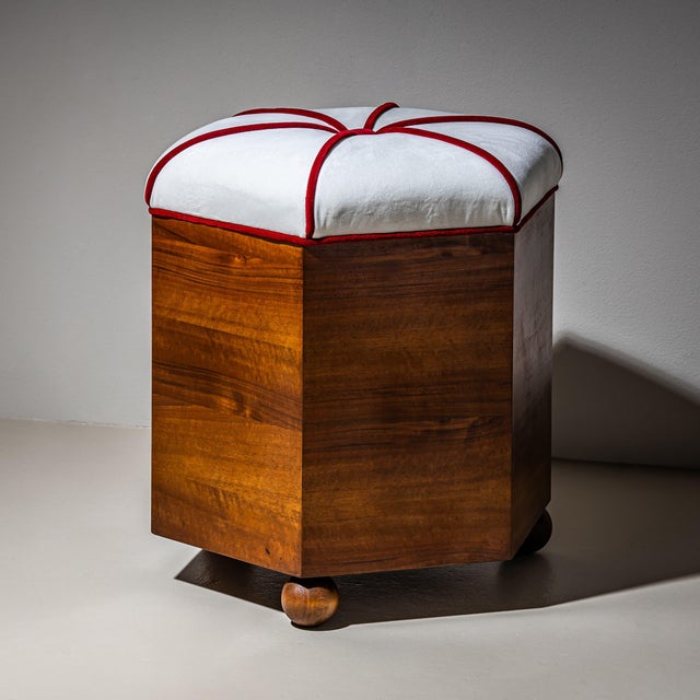 Pair of Hexagonal Art Deco Stools, 1st Half 20th Century For Sale In New York - Image 6 of 8