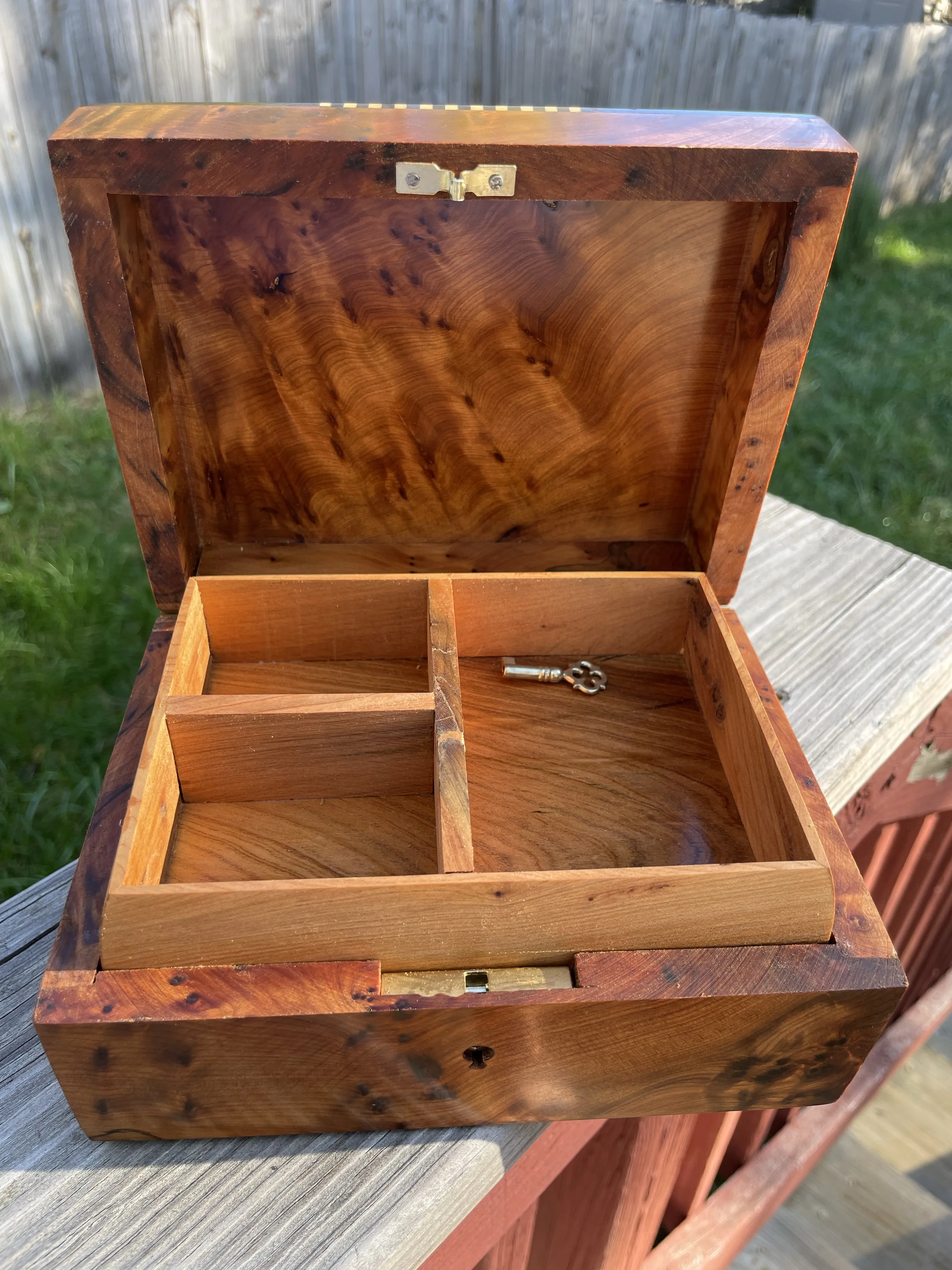 Moroccan Box Circa 1990s Thuya Wood Jewelry Box, Vintage Handmade