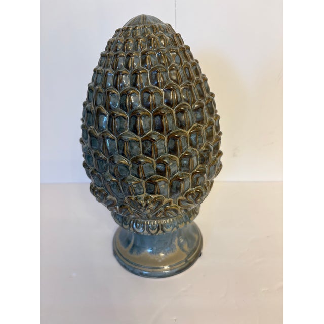 Rustic Vintage Pinecone With Rustic Glow on Stand For Sale - Image 3 of 4
