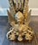 Hollywood Regency Firescreen W/Brass Peacock Feathers Gargoyle Base 1960s For Sale - Image 4 of 6