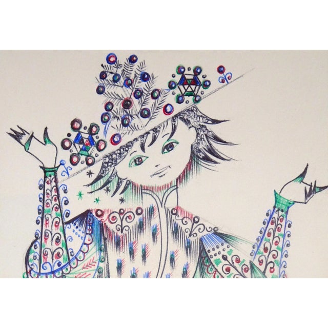 L'Arlequin de Noël is an original artwork realized by Buscot. Pen on paper. Hand-signed on the lower left corner....