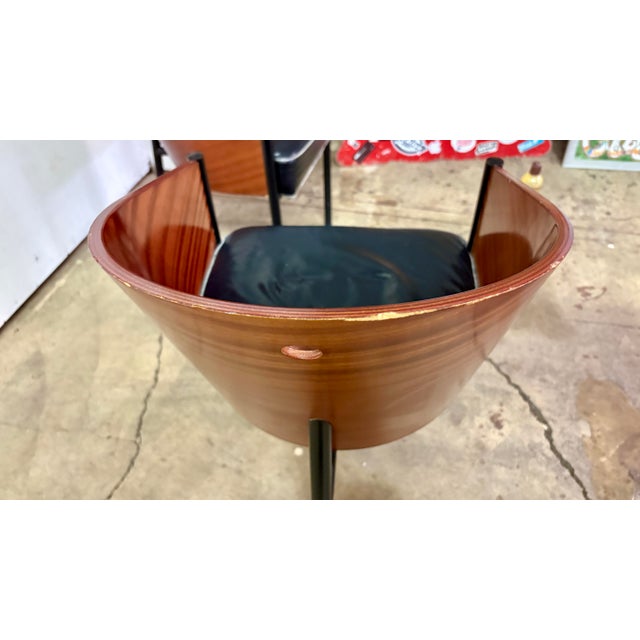 1980s Costes" Curved Mahogany or Grey Oak Plywood Armchair by P. Stark for Driade Aleph Ubik Furniture For Sale - Image 12 of 12