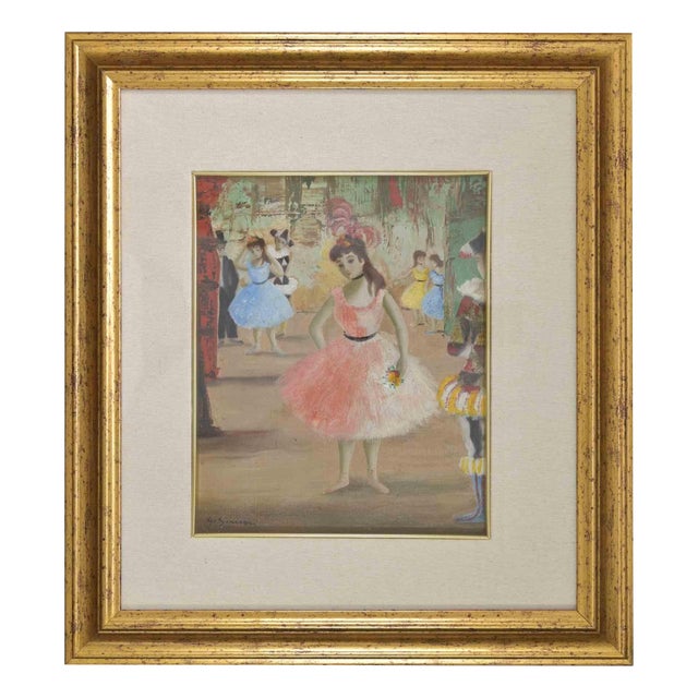 Simon Georgette, Dancer at the Theater, Oil on Canvas, Early 20th Century, Framed For Sale