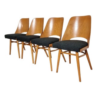 Dining Chairs by Radomir Hoffman for Ton, 1950s, Set of 4 For Sale