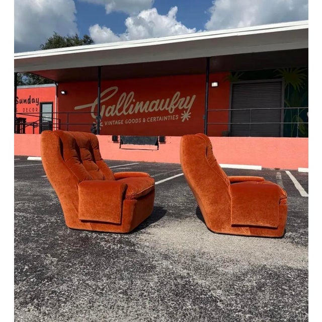 Reupholstered Mid Century Space Age Orchidee Chair Pair, Michael Cadestin for Airborne International For Sale - Image 11 of 11