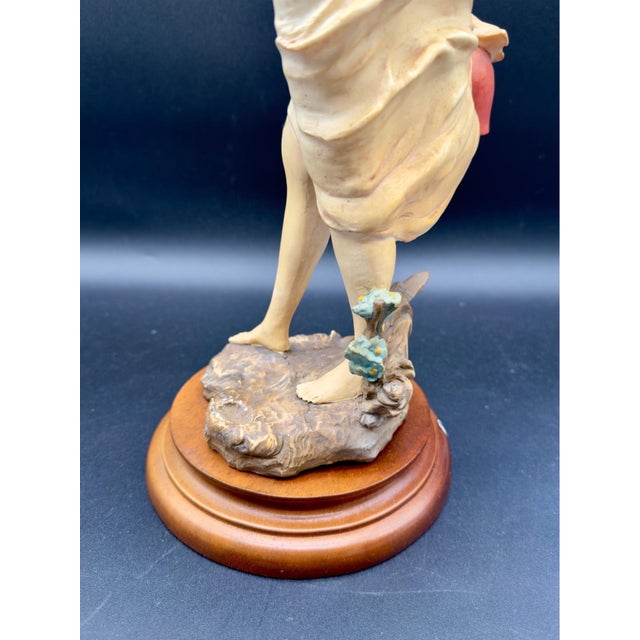 Vintage Capodimonte Chalkware Young Lady Figurine, 17.5" H For Sale - Image 11 of 12
