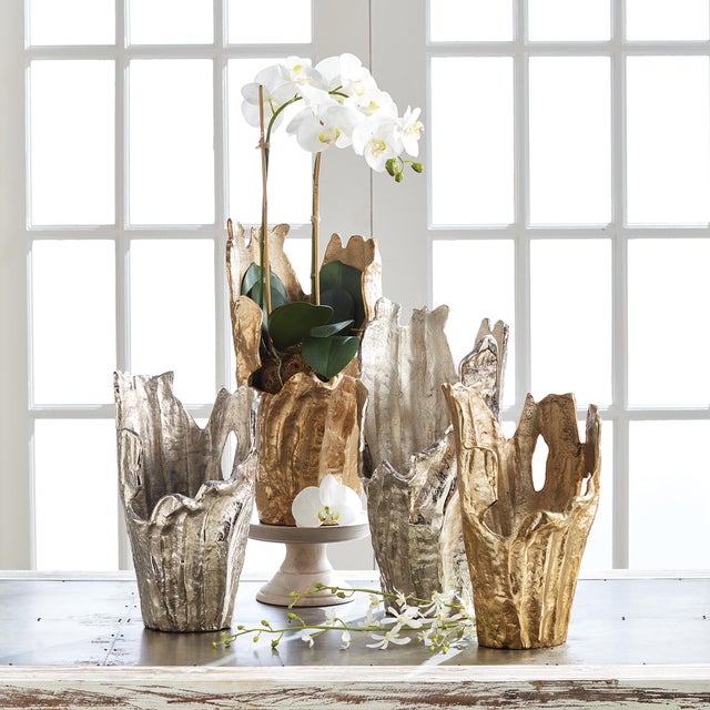 Made of a substantial cast aluminum, our Arbre Vase is an organic, sculptural piece. Add an orchid or display as is....