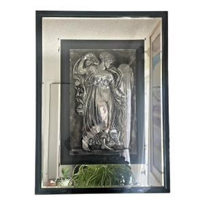 Framed Silver Tile With Angel Figure Mirror