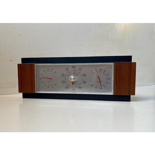 Black Vintage Teak Weather Station by Barigo, Germany, 1960s For Sale - Image 8 of 8