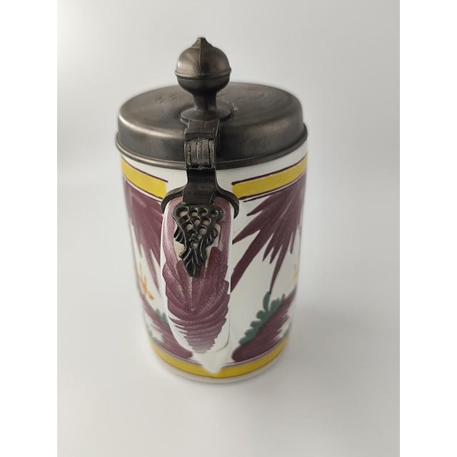 Vintage Cylindrical Mug with Pewter Lid, 1970s For Sale - Image 3 of 11