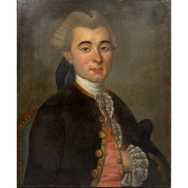 French School Artist, Portrait of an Aristocrat, 1800s, Oil Painting on Canvas For Sale - Image 6 of 6