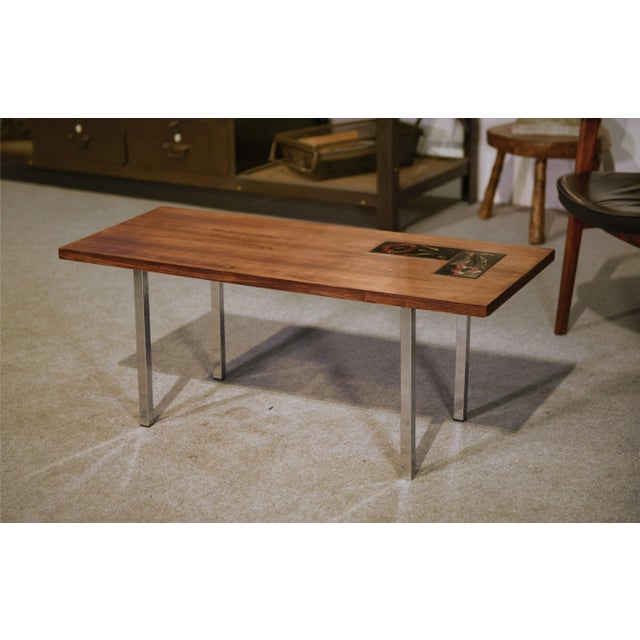 Coffee Table in Wood and Ceramic, 1960s For Sale - Image 10 of 10