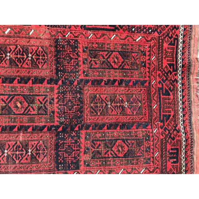 Antique Turkmen Belutch Afghan Rug For Sale - Image 3 of 18