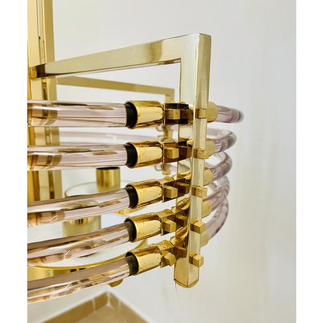 Metal Chandelier by Gaetano Sciolari for Sciolari, 1980s For Sale - Image 7 of 18