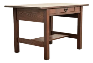 Gustav Stickley Antique Mission Oak Arts & Crafts Writing Desk or Library Table, Newly Refinished