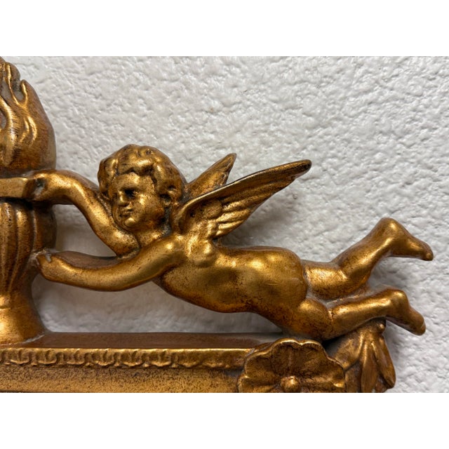 Late 20th Century Italian Cherubs With Festoon Wall Mirror For Sale - Image 5 of 12