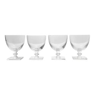 1960s Hawkes Crystal 4 Low Water Glasses For Sale