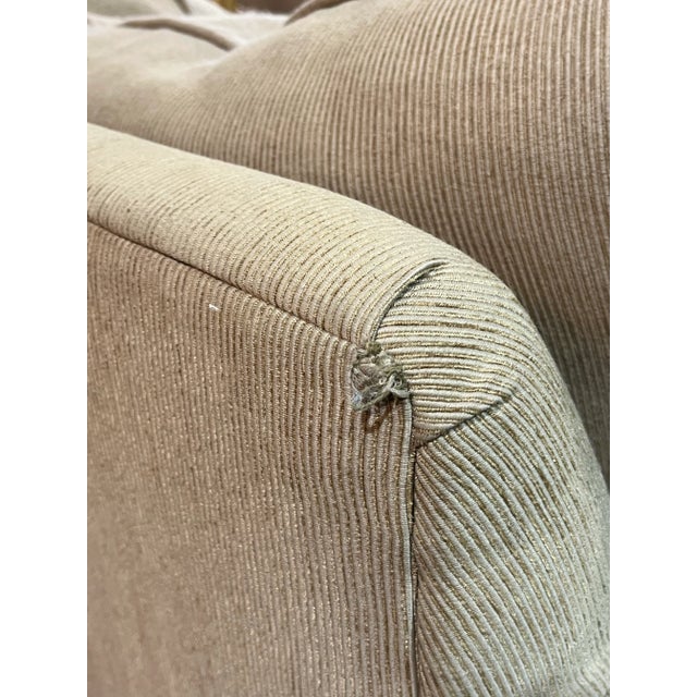 Early 21st Century Bassett Tan Rolled Arm Fabric Club Chair For Sale - Image 5 of 6