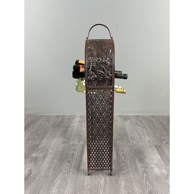 Patinated Metal Bottle Rack, 1980s For Sale - Image 9 of 10