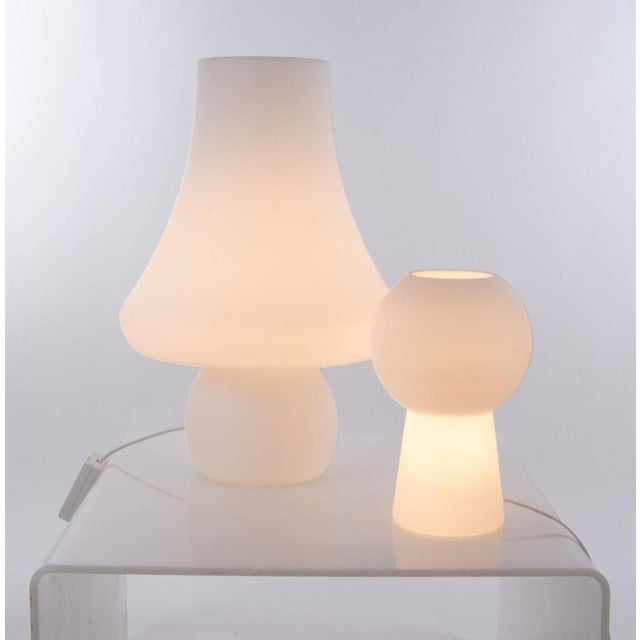 Huge Mushroom Table Lamp in White Murano Glass from De Majo, 1960s For Sale - Image 9 of 12