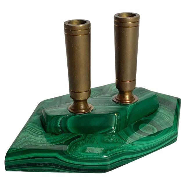 Green Malachite Pen Holder, France, 1960s For Sale
