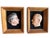 1940s Vintage Hand-Made Hand Painted Profile Portrait Reliefs in Shadow Box Frames – Pair Sculptures For Sale - Image 5 of 8
