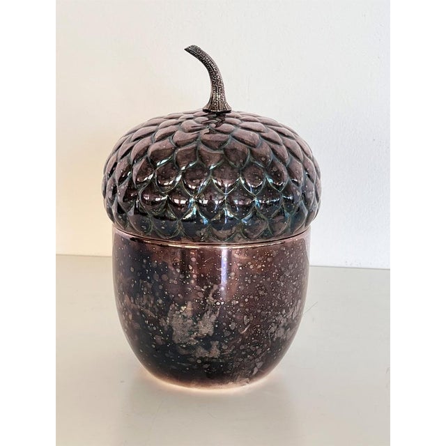 Italian Sheffield Silverplate Ice Bucket in Acorn Shape, 1970s For Sale - Image 13 of 14