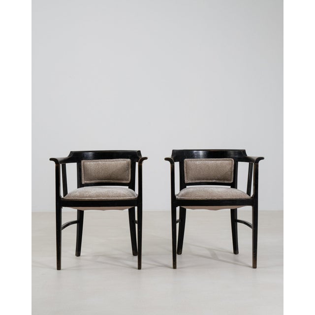 Wood 19th Century France Art Nouveau Black Wood Armchair For Sale - Image 7 of 11