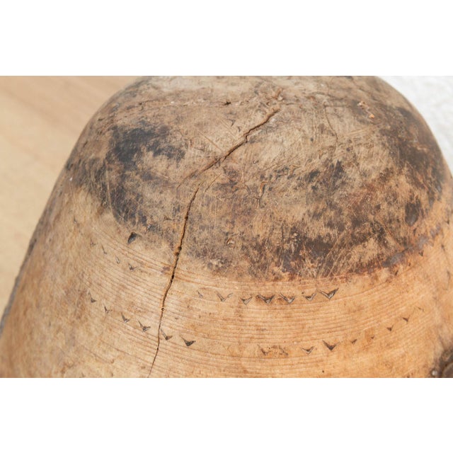 Brown Original Bleached Wood African Vessel For Sale - Image 8 of 11