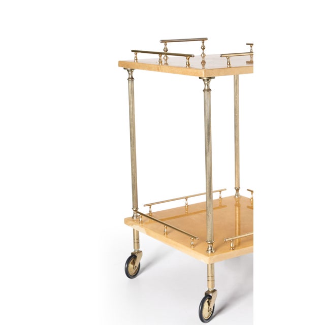 Mid-Century Modern 1950s Aldo Tura Bar Cart For Sale - Image 3 of 3