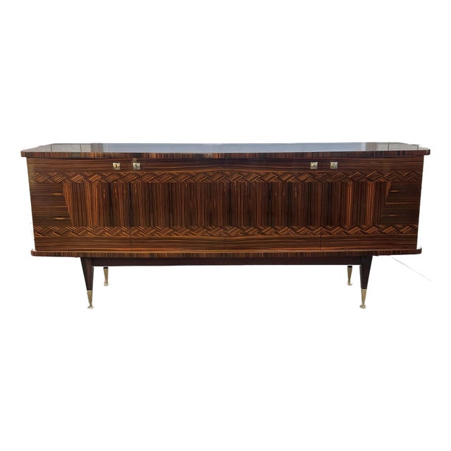 French Art Deco Modern Macassar Ebony Sideboard or Buffet 1940's For Sale