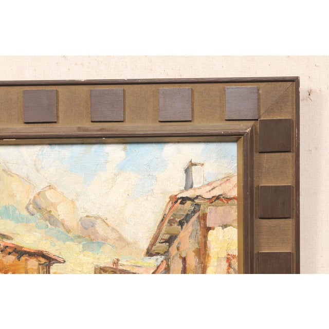 Rustic European Mid-Century S. Europe Streetscape Painting For Sale - Image 3 of 12