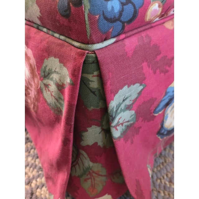 Red Chintz Ottoman For Sale - Image 10 of 12