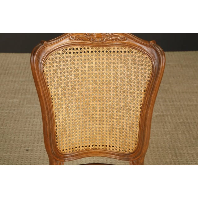 Pair of Antique Louis XV Style Walnut Caned Side Chairs, France, 19th Century For Sale In Los Angeles - Image 6 of 18