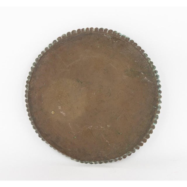 Persian Brass Tray Top Folding Wood Table For Sale - Image 11 of 11