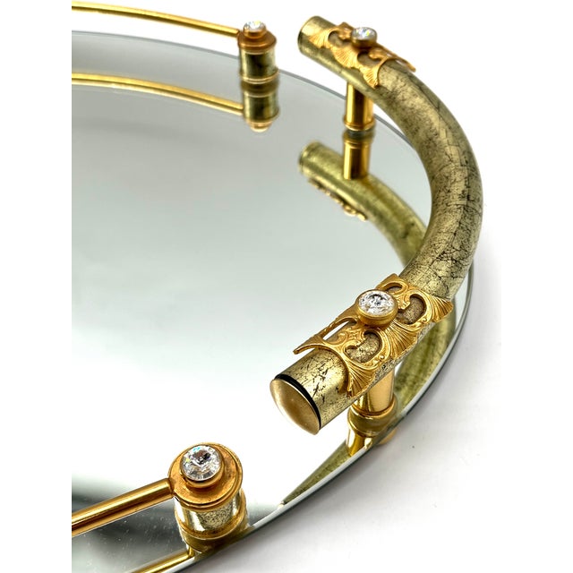Hollywood Regency 24k Gold-Plated Mirrored Tray from Dimart Milano, Italy, 1980s For Sale - Image 15 of 18