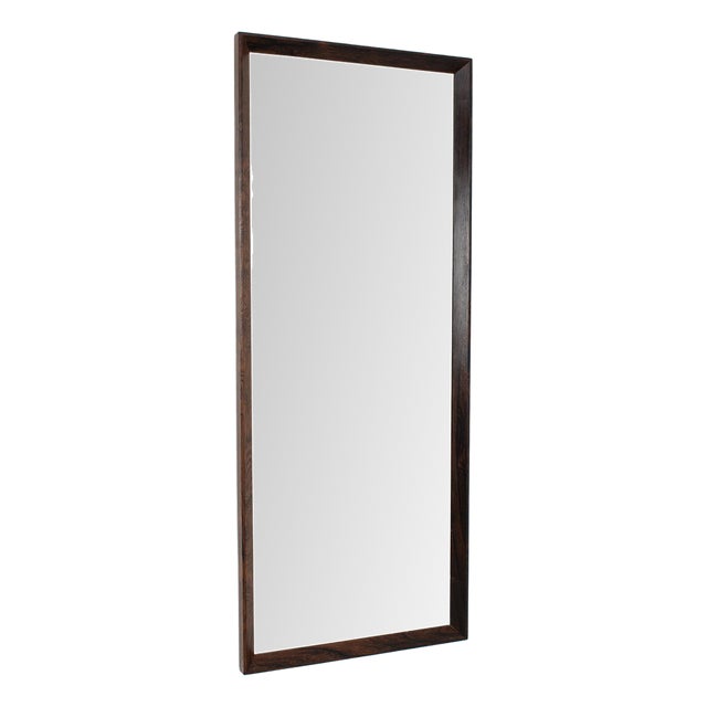 Vintage Danish Mirror with Wooden Frame For Sale