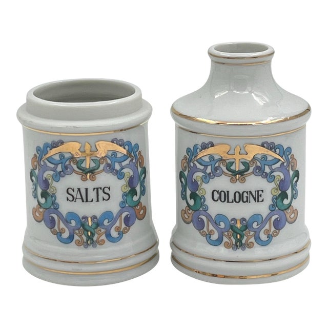 Antique French Ceramic Apothecary Jars - A Pair For Sale